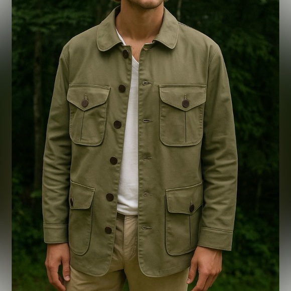 Freenote Cloth Keynot‎ Japanese Cord Hunting Utility Jacket Green Khaki, Size M - Picture 8 of 12